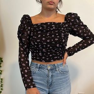 h&m cute long sleeve top
